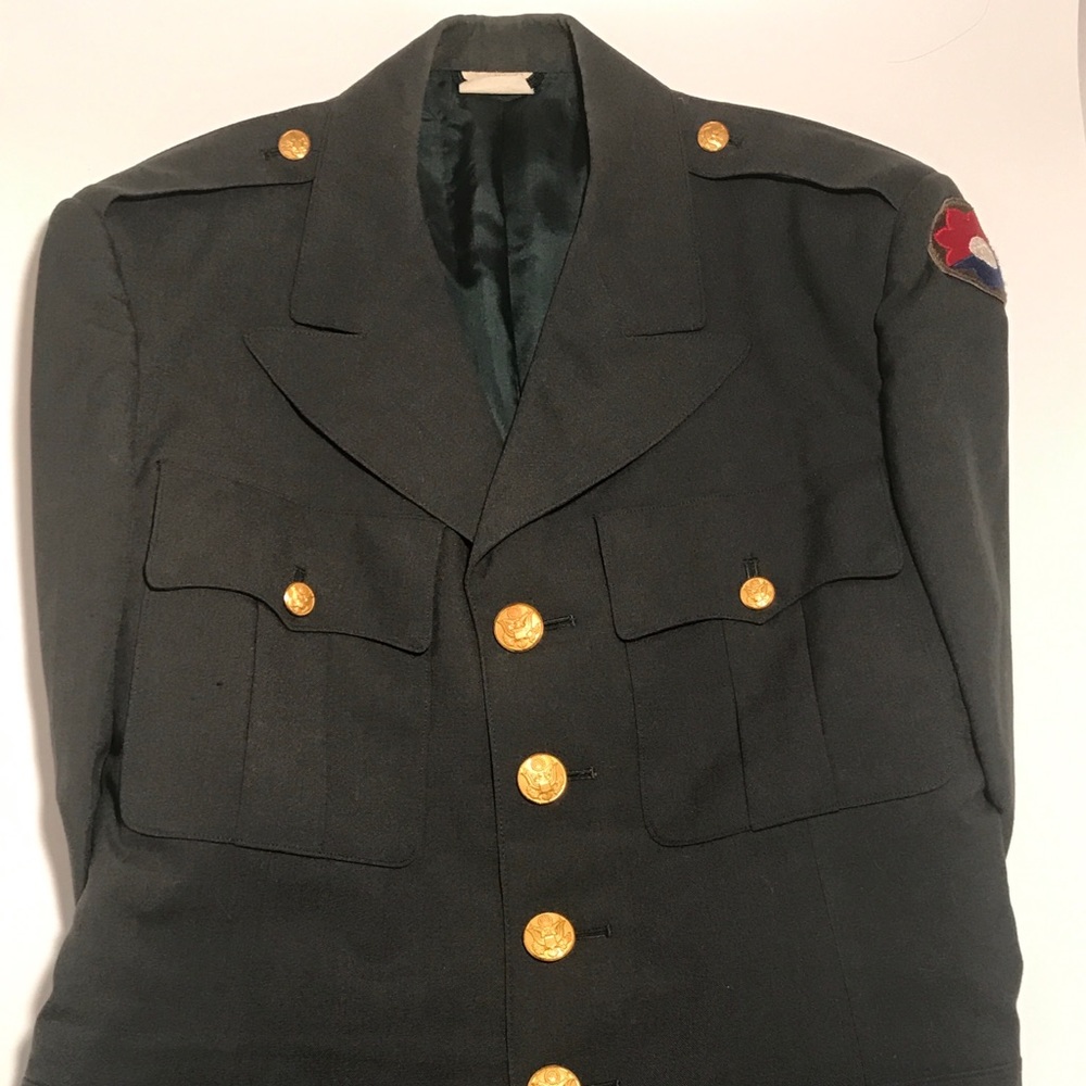 Vintage US Military Army Green Dress Coat